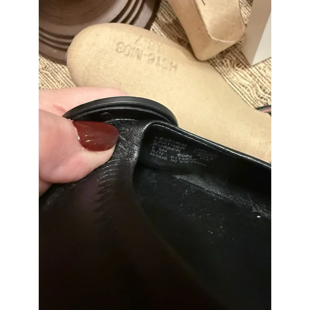 Tory Burch Minnie‎ Travel Ballet Women's Pebble Leather Perfect Black Sz-9